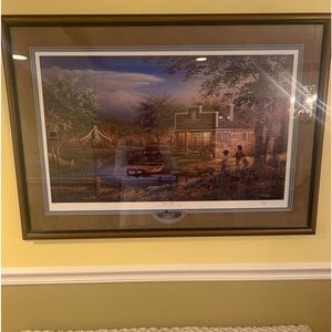 REDLIN ART SUMMERTIME SIGNED BY ARTIST. CERTIFICATE OF AUTHENTICITY 41”X28”.